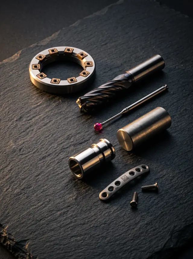 A whirling ring, an end mill and a measuring-machine stylus
